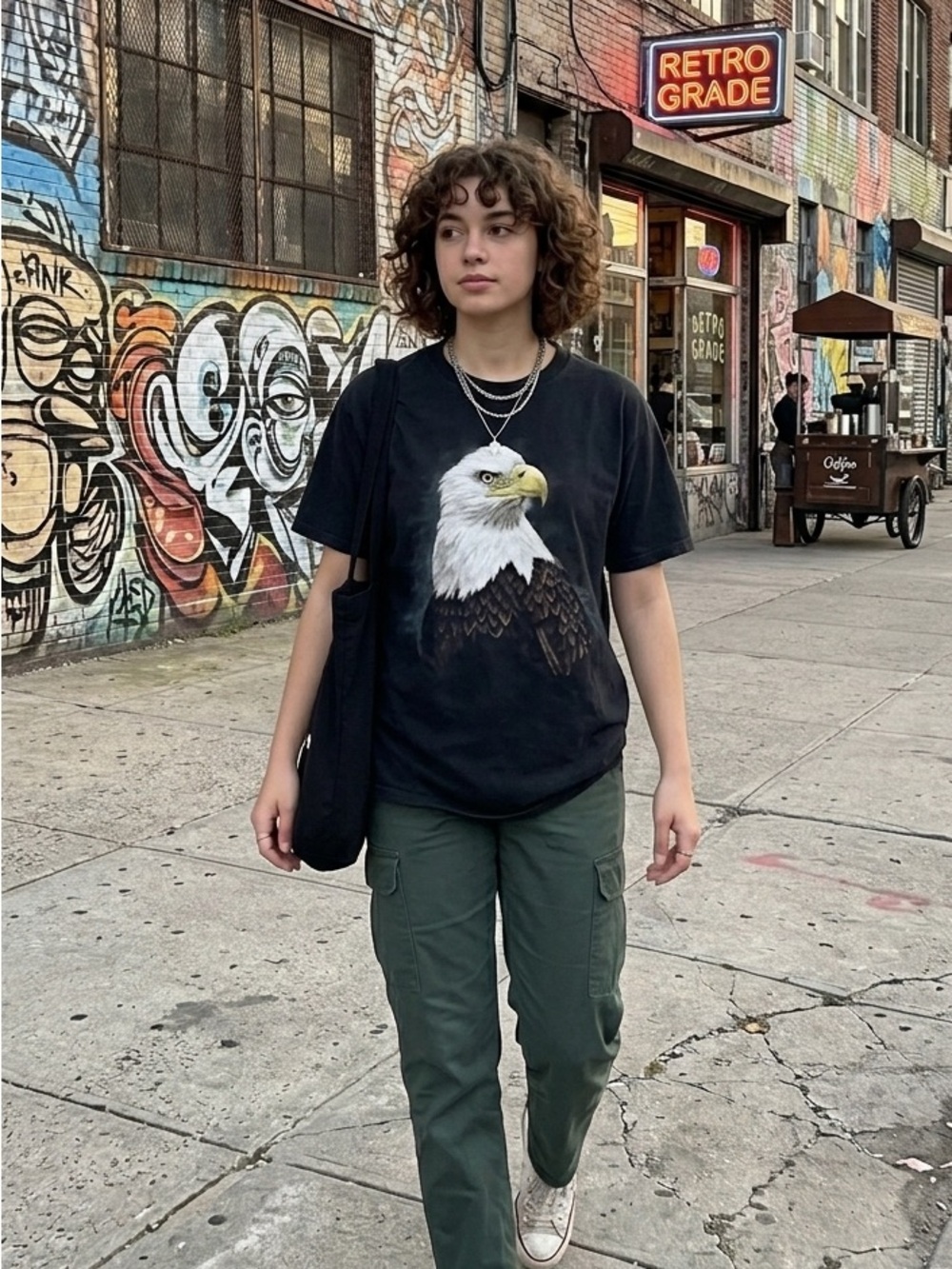 Vintage 1997 Black Eagle 2 Sided T-Shirt Large